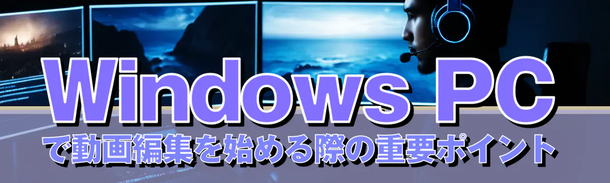 Windows PCで動画編集を始める際の重要ポイント
