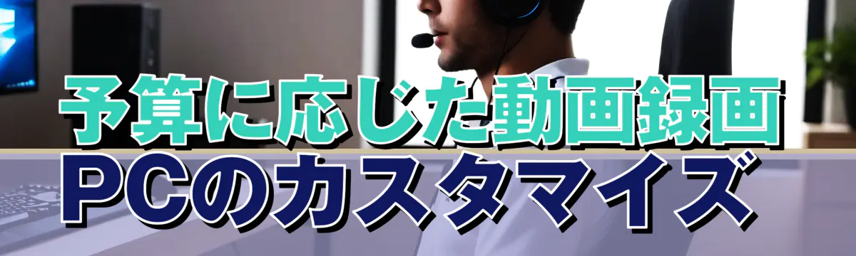 予算に応じた動画録画PCのカスタマイズ