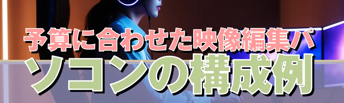 予算に合わせた映像編集パソコンの構成例
