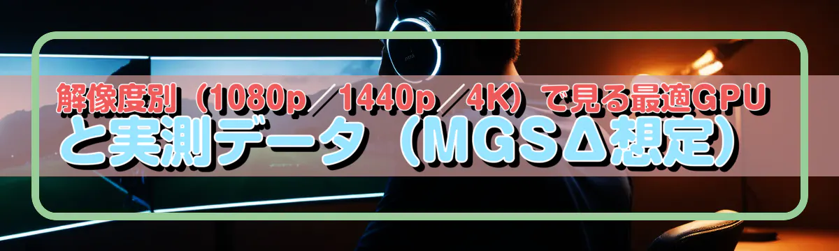 解像度別(1080p/1440p/4K)で見る最適GPUと実測データ(MGSΔ想定)