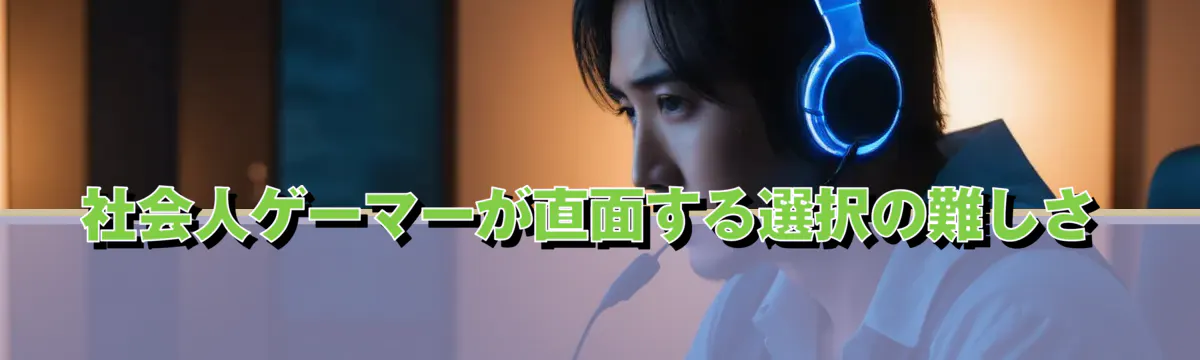 社会人ゲーマーが直面する選択の難しさ
