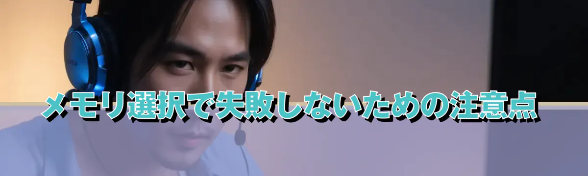 メモリ選択で失敗しないための注意点