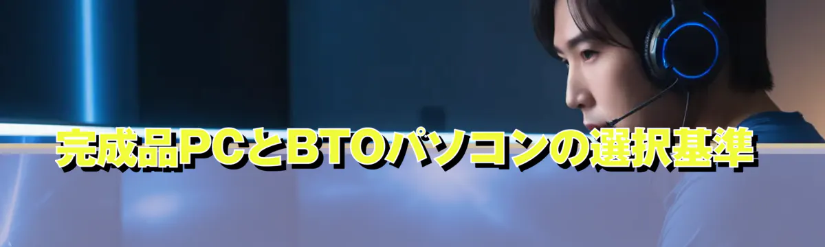 完成品PCとBTOパソコンの選択基準