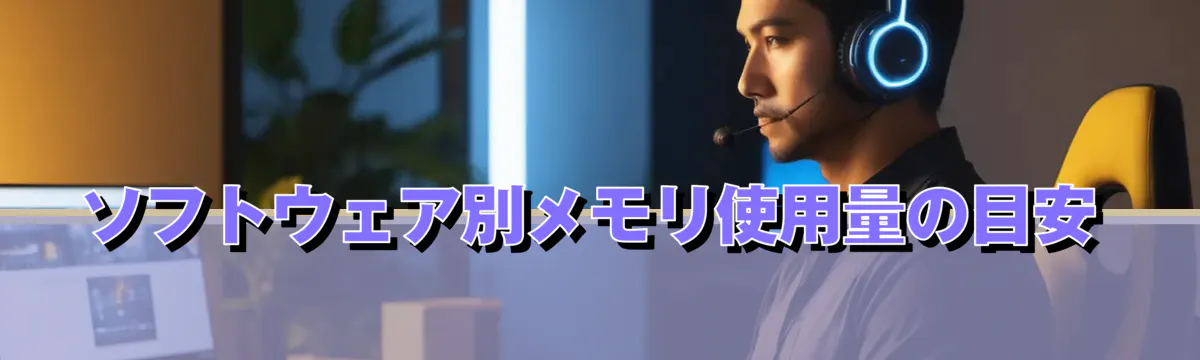 ソフトウェア別メモリ使用量の目安