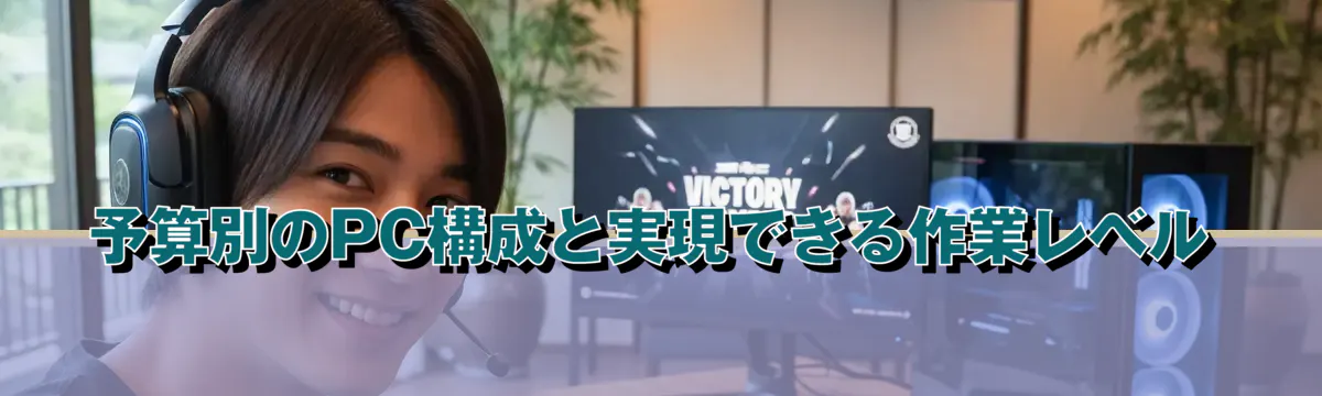 予算別のPC構成と実現できる作業レベル