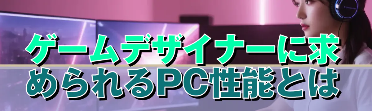 ゲームデザイナーに求められるPC性能とは