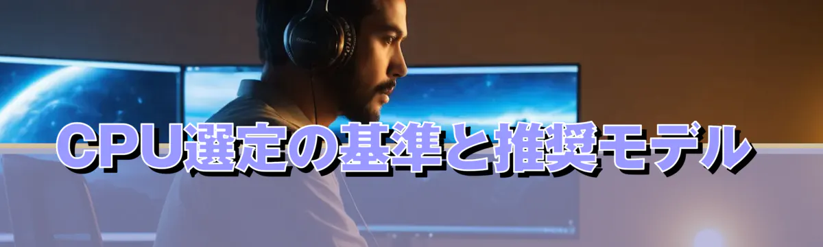 CPU選定の基準と推奨モデル