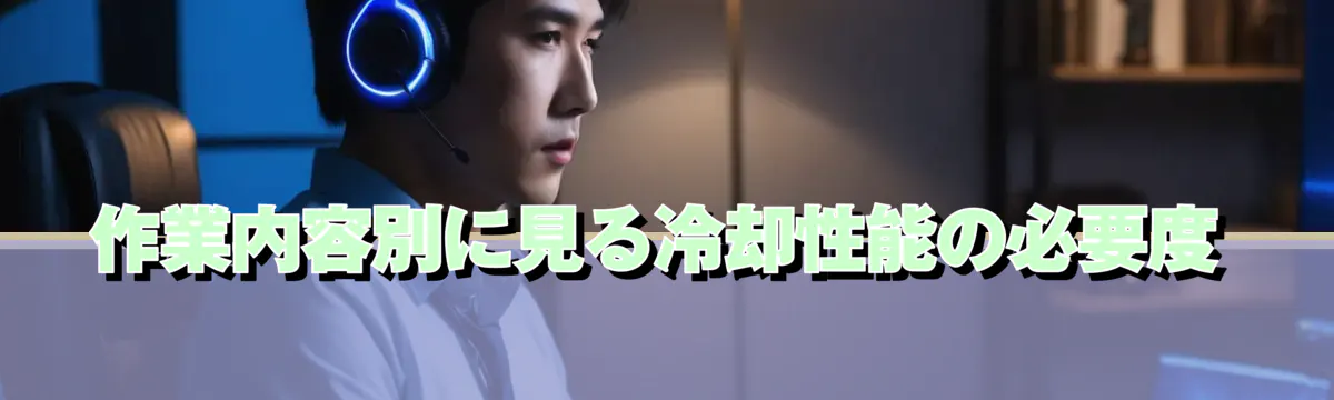 作業内容別に見る冷却性能の必要度