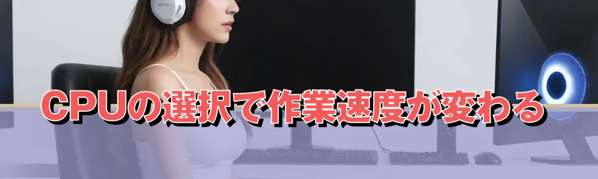 CPUの選択で作業速度が変わる