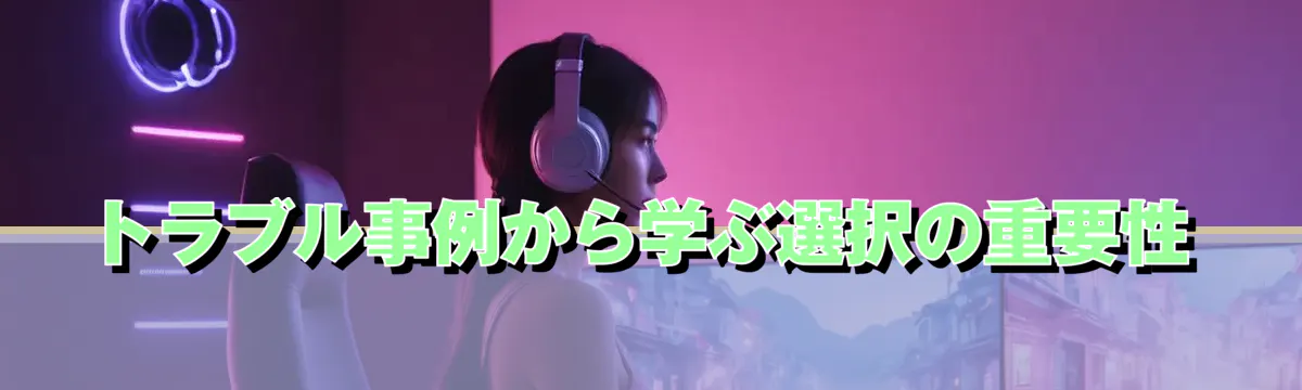トラブル事例から学ぶ選択の重要性