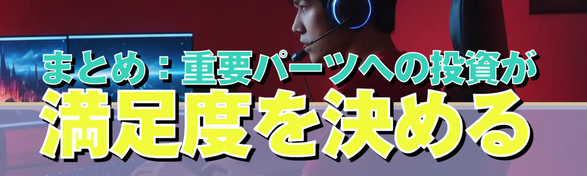 まとめ:重要パーツへの投資が満足度を決める