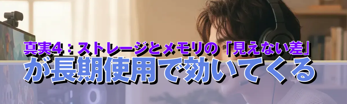 真実4:ストレージとメモリの「見えない差」が長期使用で効いてくる